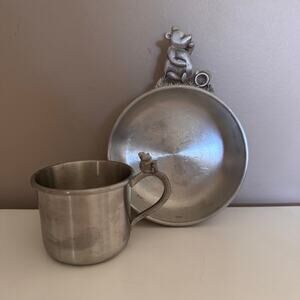 Danforth Pewter Disney Classic Winnie the Pooh Baby Cup and Bowl